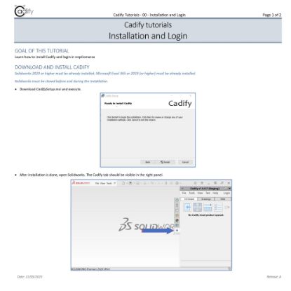 Picture of Tutorial 00 Cadify Installation